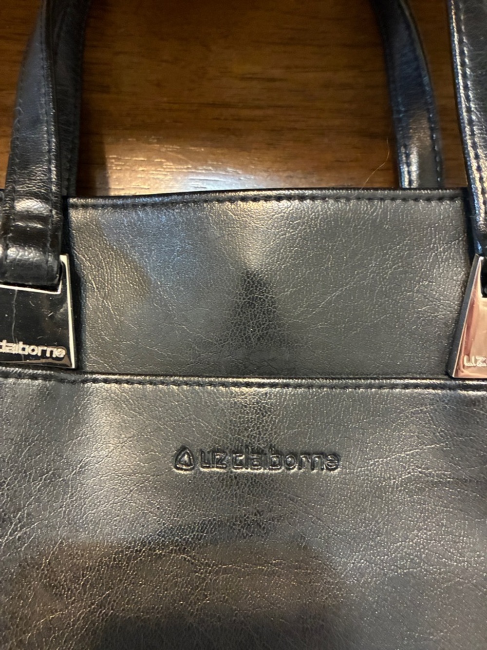 Liz Claiborne Black Structured Leather Handbag